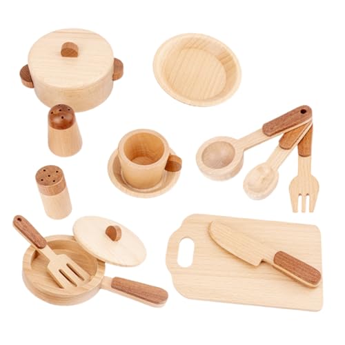 ORFOFE 1 Set Holzspielzeug Küche Kochgeschirr Für Jungen Und ädchen Interaktive Lernspielzeuge Für Die Kreative Rollenspielküche Aus Buchenholz von ORFOFE