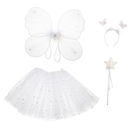 ORFOFE Mädchen Auftrittskleid Performance Kleid Fee Cosplay Feenkostüm Mädchenkleid Tüllrock Fee Kopfbedeckung Mädchen Kleid Set Kostüm Weiß ORFOFE Mädchen Auftrittskleid Performance Kleid Fee Cosplay Feenkostüm Mädchenkleid Tüllrock Fee Kopfbedeckung Mädchen Kleid Set Kostüm Weiß von ORFOFE