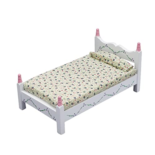 ORFOFE Miniatur Einzelbett Für Puppenhaus Kreatives Mini öbel Set Für Schlafzimmer Puppenhaus Zubehör Für Mini Szenen Ideal Für Und Kreative Spielstunden von ORFOFE