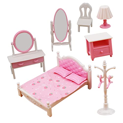 ORFOFE 1 Set Miniatur Puppenmöbel Dekoratives öbelset Für Realistisches Plastik Miniatur Für Puppenhaus Schlafzimmer Schminktisch Und Nachttisch Zubehör von ORFOFE