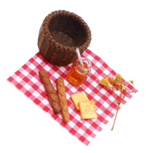 ORFOFE Miniatur Puppenhaus Frühstücks Set Mit Brotkorb Dekoration 1 Set Aus Miniatur Brotkorb Zubehör Für Puppenhaus Küche Ideales Zubehör Für Miniaturspielzeug Und Kreative von ORFOFE