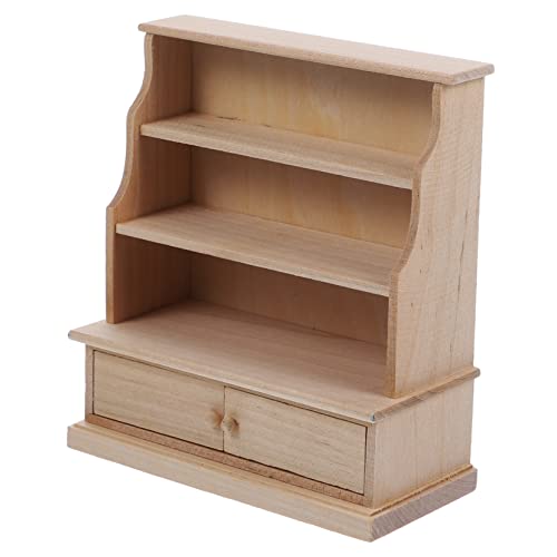 ORFOFE Miniatur-möbel, Mini-bücherregal, Holz-bücherregal, Schrank, Modell, Spielzeug, Unvollendeter Schrank von ORFOFE