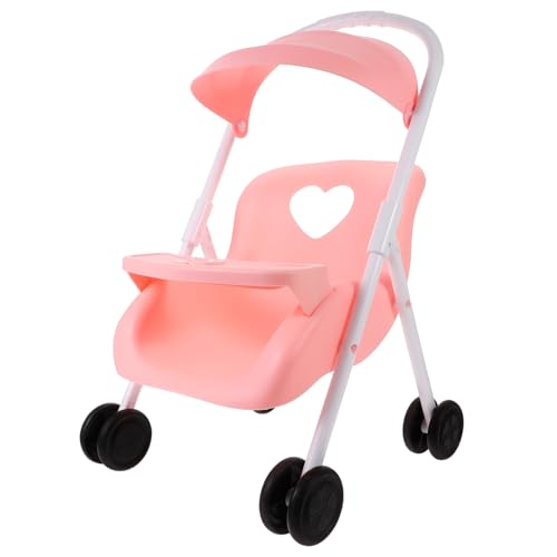 ORFOFE Möbel für Puppenwagen Spielzeug-Kinderwagen Kinderwagenspielzeug Puppenwagen für Puppen babywagen für Puppen simulierter Puppenwagen Simulationspuppenwagen Plastik Rosa von ORFOFE