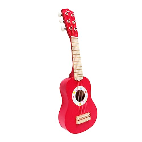 ORFOFE Musikinstrument Spielzeug Mini-Spielzeug Spielzeug Für Kinder Simulierte Gitarre Mini-Ukulele Gitarre Für Kinder Musikinstrumente Für Kinder Kinder-Ukulele Mini-Gitarre Rot Bambus von ORFOFE