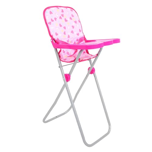 ORFOFE Puppen-Esszimmerstuhl Babypuppenbett Klappbarer Hochstuhl für Puppen Puppenhochstuhl kinderzimmermöbel kinderstuhl Kleiner Hochstuhl Spielzeug-Babyzubehör für Puppen Stoff Rosa von ORFOFE