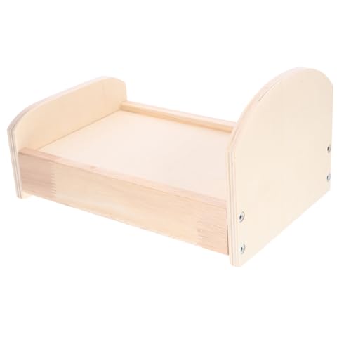 ORFOFE Puppenbett Miniaturbettmodell Mini-möbelmodell Puppenhaus Mini Möbel Puppenminibett Puppenhausbett Mini-hausbett Puppenhaus Miniaturmöbel Puppenhausmöbel Spielzeug Vorgeben Holz von ORFOFE