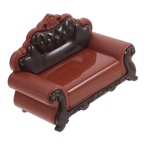 ORFOFE Realistischer Miniatur-Sofa-Stuhl Für Puppenhaus- Miniatur-Sofa-Set 1 Stück Braune Farbe von ORFOFE