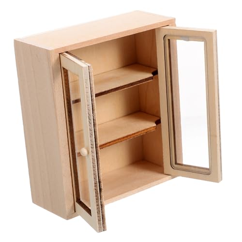 ORFOFE Puppenhausmöbel kleine Garderobe Schrank klein Miniaturküche Puppenhausdekoration Kleine Schrank Mini-Bücherregal Mini- -Bücherregal Mini-Hausbedarf Miniaturschrank hölzern von ORFOFE