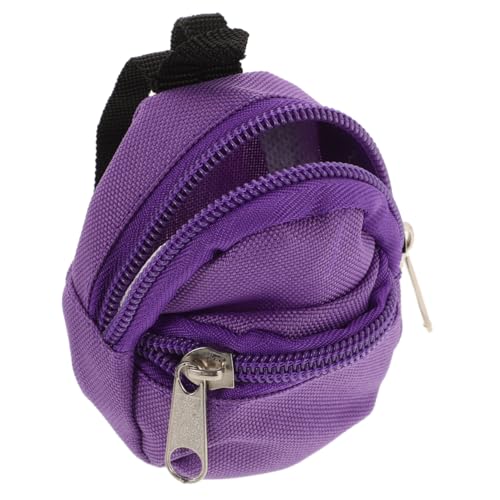 ORFOFE Puppenrucksack Decora- Mini-Schultasche Miniaturen-Rucksack Kleine Puppentasche Süße Puppentasche Minischrank Für Puppen Puppenreisetasche Mini-rucksäcke Stoff Violett von ORFOFE