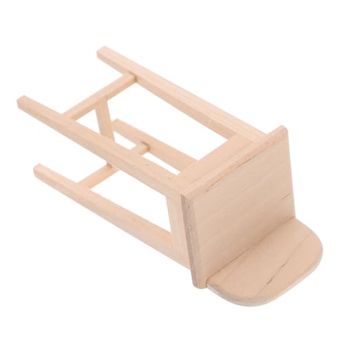 ORFOFE Realistischer Miniatur Hochstuhl Puppenhaus Möbel Miniaturstuhl mit Rückenlehne für Puppenhaus Dekoration DIY Desktop Modell ORFOFE Realistischer Miniatur Hochstuhl Puppenhaus Möbel Miniaturstuhl mit Rückenlehne für Puppenhaus Dekoration DIY Desktop Modell von ORFOFE