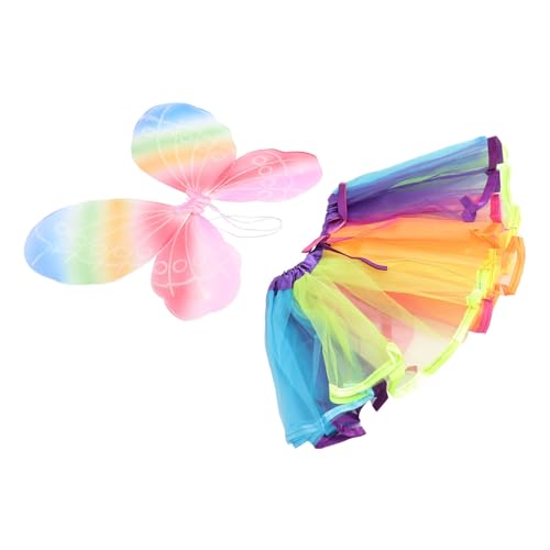 ORFOFE Regenbogen Schmetterlingsflügel und Tüllrock für Atmungsaktives Cosplay Kostüm Leichtes Netzmaterial für Tanz Party Geburtstag und Aufführungen ORFOFE Regenbogen Schmetterlingsflügel und Tüllrock für Atmungsaktives Cosplay Kostüm Leichtes Netzmaterial für Tanz Party Geburtstag und Aufführungen von ORFOFE