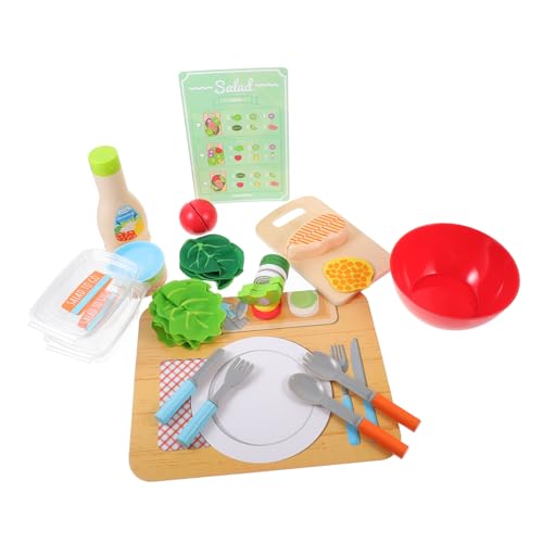 ORFOFE Küche Spielzeug Für Kinder 1 Set Holzspielzeug Für Schneide Und Zubereitungsset Für Salat Rollenspiel Küchenspielzeug Früchte Und Gemü Für Kreatives Frühe Lernspielzeuge Für Kleinkinder von ORFOFE