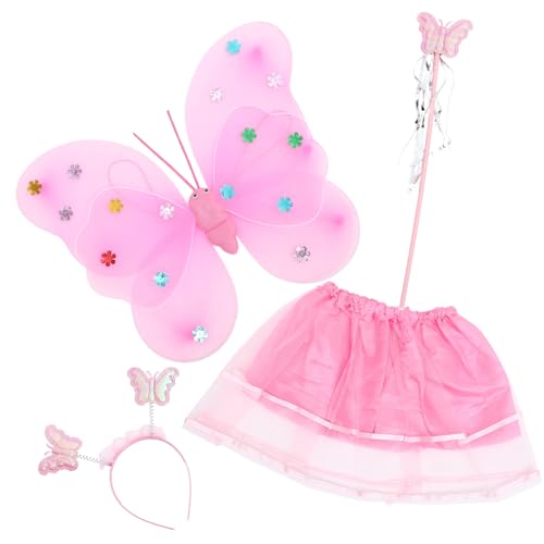 ORFOFE Schmetterlingskostüm für Mädchen Leichtes Butterfly Flügel Kostüm mit Rock Feenstab und Passendem Stirnband für Karneval Halloween Bühnenauftritte und Cosplay ORFOFE Schmetterlingskostüm für Mädchen Leichtes Butterfly Flügel Kostüm mit Rock Feenstab und Passendem Stirnband für Karneval Halloween Bühnenauftritte und Cosplay von ORFOFE