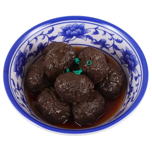 ORFOFE Simuliertes Dekoratives Modell Stellen Sie Sich Chinesisches Vor Falsches Fleisch Miniatur-chinesisches Frühstück Puppenstubenzubehör Für Die Küche PVC Dark Grey von ORFOFE