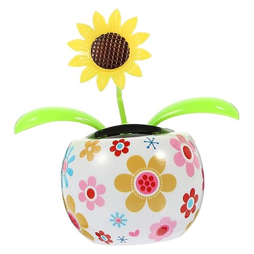 ORFOFE Solar Automatik Schaukel Auto Ornamente Sonnenblume Armaturenbrett Blumen Dekor Sonnenblumen Statuen Dekor Solarbetriebenes Armaturenbrett Dekor Auto Dekoration Versorgung von ORFOFE