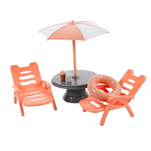 ORFOFE Strandkorb-set Strandkorb-modell Miniatur-stuhlverzierung Mini-hausmöbel Strandkorb Für Puppenhaus Mini-sofa Simulierter Strandkorb Puppenhaus-pool Mini-hausverzierung Abs von ORFOFE