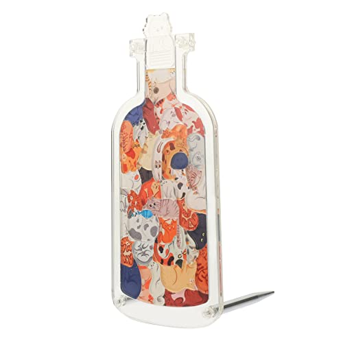 ORFOFE Tabletop Schmücken Dekorative Flasche Treibflasche Puzzle Spielzeug Katzenmuster Puzzles Drift Flaschenverzierung Driftflaschenmodell für Gehirn Teaser Puzzle Desktop Flasche von ORFOFE