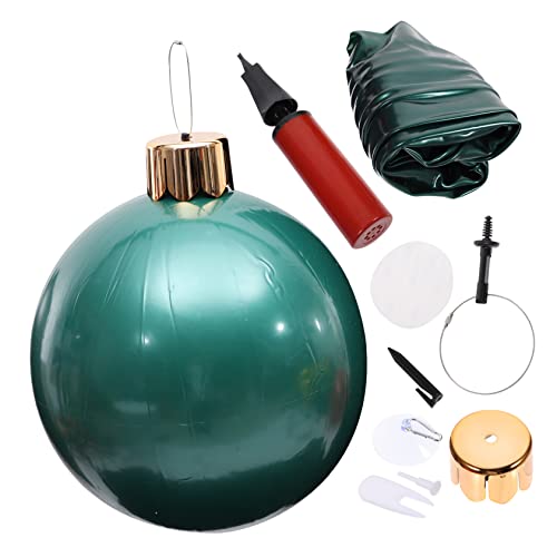 ORFOFE Weihnachtsballons aufblasbare weihnachtskugeln aufblasbarer weihnachtsball weihnachtsdeko weinachtsdeko Weihnachts-Hüpfburgen weihnachtliche aufblasbare Balldekoration PVC Green von ORFOFE