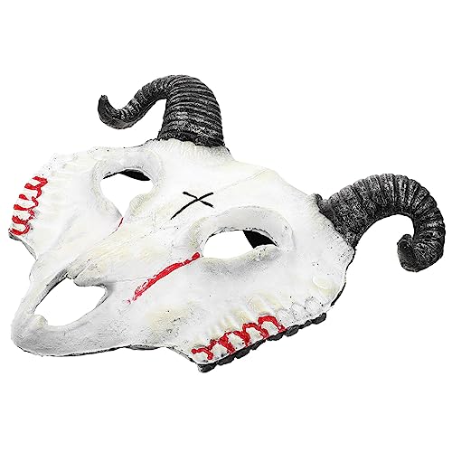 ORFOFE Ziegen maske halloween costume halloween kleidung Ziegen-Party-Verkleidung tiermasken Hirschschädelmaske Halloween-Teufelsmaske Ziege Cosplay Maske Party-Performance-Maske Pu Weiß von ORFOFE