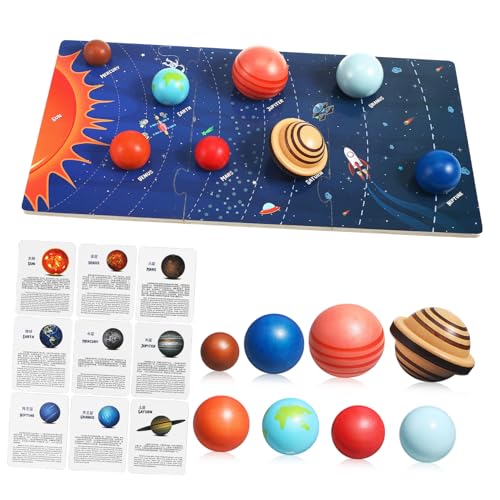 Puzzle Kinder holzspielzeug Spielzeug für Kinder Kreativspielzeug zabawki stymulujące rozwój Toys Planeten für Kinder Sonnensystem Spielzeug Modelle des Sonnensystems hölzern ORFOFE von ORFOFE