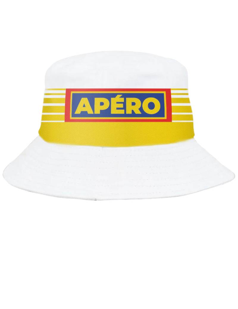 Apero Anglerhut Bucket Hats für Erwachsene gestreift Weiss Gelb von ORIGINAL CUP