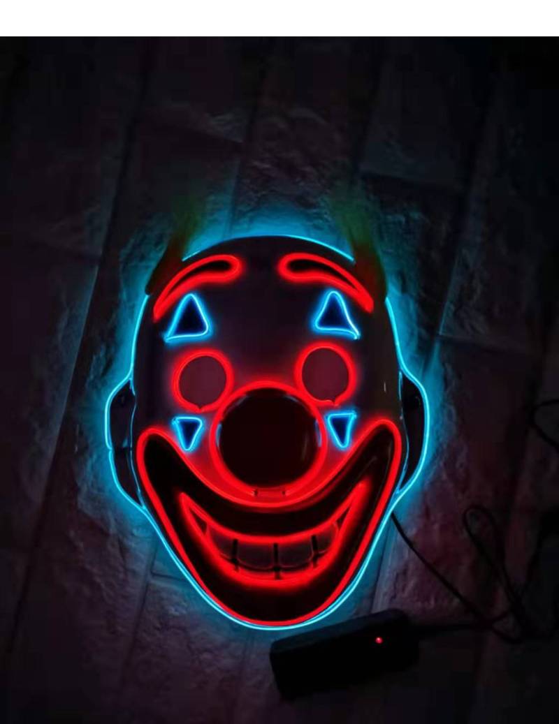 Clown-LED-Maske Halloween und Faschingsmaske bunt von ORIGINAL CUP