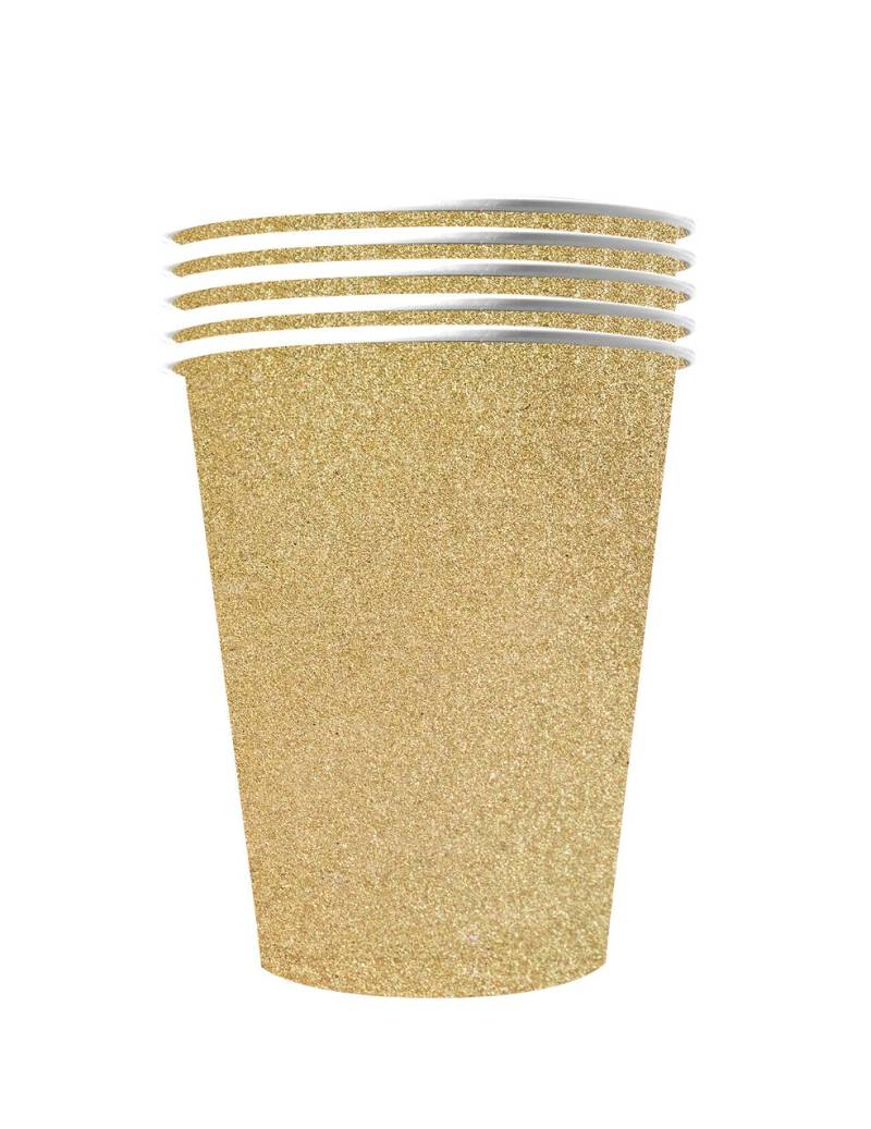 Papp-Becher American Cups recyclebar Tischdeko gold 10 Stück 530 ml von ORIGINAL CUP