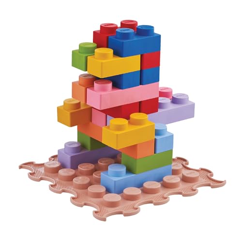 ORTOTO 32-teiliges Set 'World of Sensory Soft Bricks' - Stapelspielzeug für kreatives Spielen, weiche Bausteine zur sensorischen Entwicklung, Blockspiel von ORTOTO