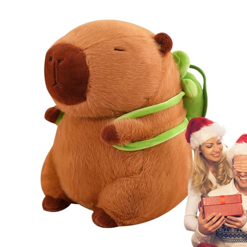 ORTUH Capybara Plüschtier, Simulationstier Capybara Plüschtiere, Capybara-Plüschtier mit Schildkröten-Rucksack, Geschenke für Kinder, Mädchen, Jungen von ORTUH