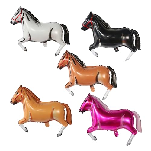 ORUZA Pferde Folienballon, 5 Stück Pferd Ballon Groß, Aluminium Folie Pferde Luftballon, Pferdeballon Deko für Geburtstag Cowboy Thematische Party Deko ORUZA Pferde Folienballon, 5 Stück Pferd Ballon Groß, Aluminium Folie Pferde Luftballon, Pferdeballon Deko für Geburtstag Cowboy Thematische Party Deko von ORUZA