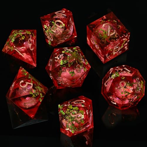 ORUZA 7 Stück Polyedrische DND Würfel Set Liquid D&D Core Würfel D4 D6 D8 D10 D12 D20 D% Treibsand Spielwürfel für Dungeons and Dragons RPG MTG Pathfinder Rollenspiele ORUZA 7 Stück Polyedrische DND Würfel Set Liquid D&D Core Würfel D4 D6 D8 D10 D12 D20 D% Treibsand Spielwürfel für Dungeons and Dragons RPG MTG Pathfinder Rollenspiele von ORUZA