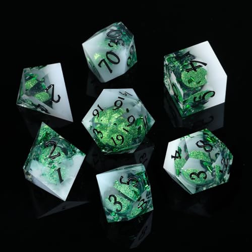 ORUZA 7 Stück Polyedrische DND Würfel Set, Liquid Core D&D Treibsand Würfel für Dungeons and Dragons RPG MTG Pathfinder Rollenspiele Spielwürfel D4 D6 D8 D10 D12 D20 D% ORUZA 7 Stück Polyedrische DND Würfel Set, Liquid Core D&D Treibsand Würfel für Dungeons and Dragons RPG MTG Pathfinder Rollenspiele Spielwürfel D4 D6 D8 D10 D12 D20 D% von ORUZA