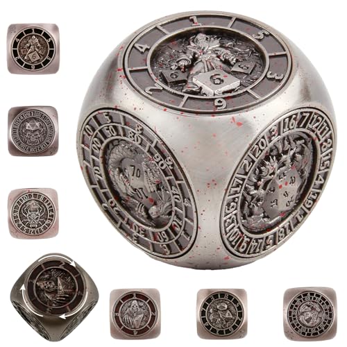 ORUZA DND Metall Spinner Würfel, 7-in-1 Roulette Würfel-Set mit 3D-Relief für D&D RPG MTG Warhammer 40K Sci-Fi, Krieg Thema Rollenspiel Tabletop Spiele ORUZA DND Metall Spinner Würfel, 7-in-1 Roulette Würfel-Set mit 3D-Relief für D&D RPG MTG Warhammer 40K Sci-Fi, Krieg Thema Rollenspiel Tabletop Spiele von ORUZA