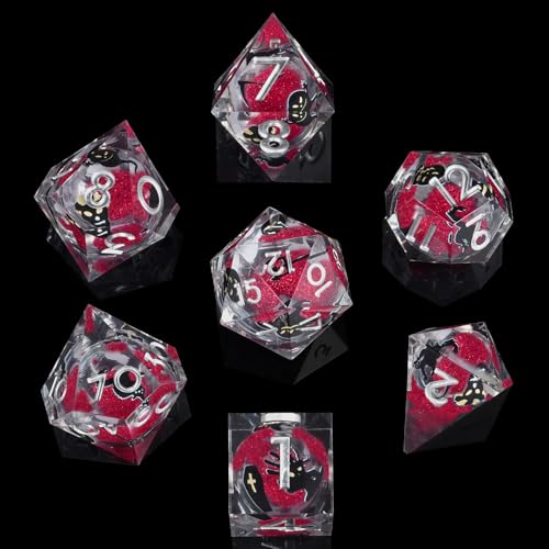 ORUZA 7 Stück Polyedrische DND Würfel Set Liquid D&D Core Würfel D4 D6 D8 D10 D12 D20 D% Treibsand Spielwürfel für Dungeons and Dragons RPG MTG Pathfinder Rollenspiele ORUZA 7 Stück Polyedrische DND Würfel Set Liquid D&D Core Würfel D4 D6 D8 D10 D12 D20 D% Treibsand Spielwürfel für Dungeons and Dragons RPG MTG Pathfinder Rollenspiele von ORUZA