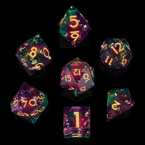 ORUZA 7 Stück Polyedrische DND Würfel Set Liquid D&D Core Würfel D4 D6 D8 D10 D12 D20 D% Treibsand Spielwürfel für Dungeons and Dragons RPG MTG Pathfinder Rollenspiele ORUZA 7 Stück Polyedrische DND Würfel Set Liquid D&D Core Würfel D4 D6 D8 D10 D12 D20 D% Treibsand Spielwürfel für Dungeons and Dragons RPG MTG Pathfinder Rollenspiele von ORUZA