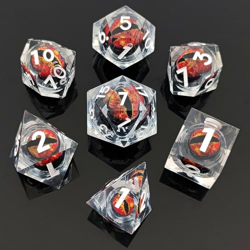 ORUZA 7 Stück Drachenauge Polyedrische Harz Spielwürfel DND Würfel Set D&D Würfel für Dungeons and Dragons RPG MTG Pathfinder Rollenspiel D4 D6 D8 D10 D% D12 D20 ORUZA 7 Stück Drachenauge Polyedrische Harz Spielwürfel DND Würfel Set D&D Würfel für Dungeons and Dragons RPG MTG Pathfinder Rollenspiel D4 D6 D8 D10 D% D12 D20 von ORUZA