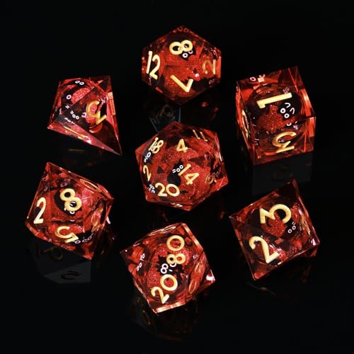 ORUZA 7 Stück Polyedrische DND Würfel Set Liquid Core Kätzchen D&D Würfel für Dungeons and Dragons RPG MTG Pathfinder Rollenspiele Spielwürfel ORUZA 7 Stück Polyedrische DND Würfel Set Liquid Core Kätzchen D&D Würfel für Dungeons and Dragons RPG MTG Pathfinder Rollenspiele Spielwürfel von ORUZA