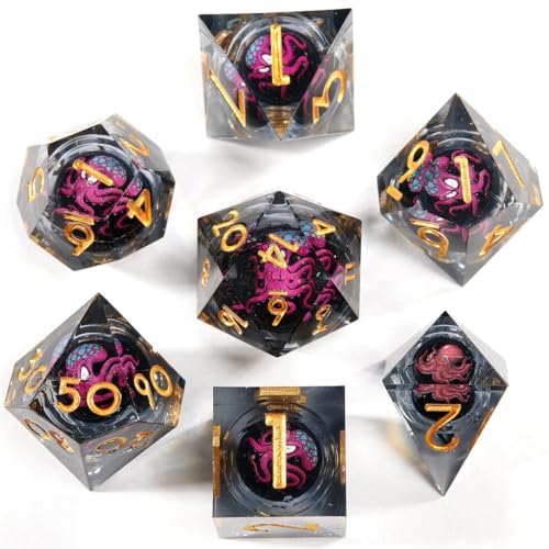 ORUZA 7 Stück Drachenauge Polyedrische DND Würfel, Harz D&D Würfel Set Oktopus Spielwürfel für Dungeons and Dragons RPG MTG Pathfinder Rollenspiel D4 D6 D8 D10 D% D12 D20 ORUZA 7 Stück Drachenauge Polyedrische DND Würfel, Harz D&D Würfel Set Oktopus Spielwürfel für Dungeons and Dragons RPG MTG Pathfinder Rollenspiel D4 D6 D8 D10 D% D12 D20 von ORUZA
