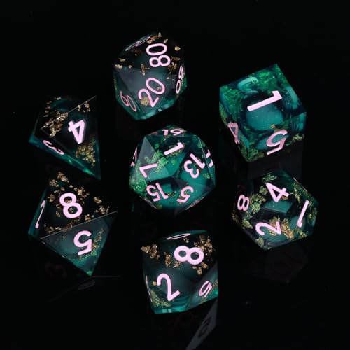 ORUZA 7 Stück Polyedrische DND Würfel Set, Liquid Core D&D Würfel für Dungeons and Dragons RPG MTG Pathfinder Rollenspiele Spielwürfel ORUZA 7 Stück Polyedrische DND Würfel Set, Liquid Core D&D Würfel für Dungeons and Dragons RPG MTG Pathfinder Rollenspiele Spielwürfel von ORUZA