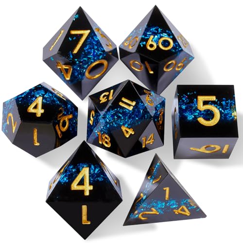 ORUZA DND Polyedrische Würfel Set, 7 Stück Harz Scharfe Kanten D&D Würfel Spielwürfel für Dungeons und Dragons Pathfinder DND RPG MTG Pathfinder Rollenspiel D4 D6 D8 D10 D% D12 D20 ORUZA DND Polyedrische Würfel Set, 7 Stück Harz Scharfe Kanten D&D Würfel Spielwürfel für Dungeons und Dragons Pathfinder DND RPG MTG Pathfinder Rollenspiel D4 D6 D8 D10 D% D12 D20 von ORUZA