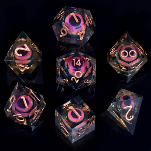 ORUZA 7 Stück Drachenauge Polyedrische DND Würfel, Harz D&D Drachenauge Spielwürfel Set für Dungeons and Dragons RPG MTG Pathfinder Rollenspiel D4 D6 D8 D10 D% D12 D20 ORUZA 7 Stück Drachenauge Polyedrische DND Würfel, Harz D&D Drachenauge Spielwürfel Set für Dungeons and Dragons RPG MTG Pathfinder Rollenspiel D4 D6 D8 D10 D% D12 D20 von ORUZA