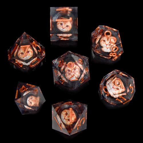 ORUZA 7 Stück Drachenauge Polyedrische DND Würfel, Harz D&D Würfel Katze Spielwürfel für Dungeons and Dragons RPG MTG Pathfinder Rollenspiel D4 D6 D8 D10 D% D12 D20 ORUZA 7 Stück Drachenauge Polyedrische DND Würfel, Harz D&D Würfel Katze Spielwürfel für Dungeons and Dragons RPG MTG Pathfinder Rollenspiel D4 D6 D8 D10 D% D12 D20 von ORUZA