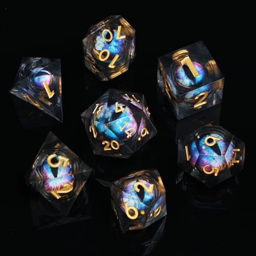ORUZA 7 Stück Drachenauge Polyedrische DND Würfel, Harz Drachenauge D&D Würfel Set für Dungeons and Dragons RPG MTG Pathfinder Rollenspiel ORUZA 7 Stück Drachenauge Polyedrische DND Würfel, Harz Drachenauge D&D Würfel Set für Dungeons and Dragons RPG MTG Pathfinder Rollenspiel von ORUZA