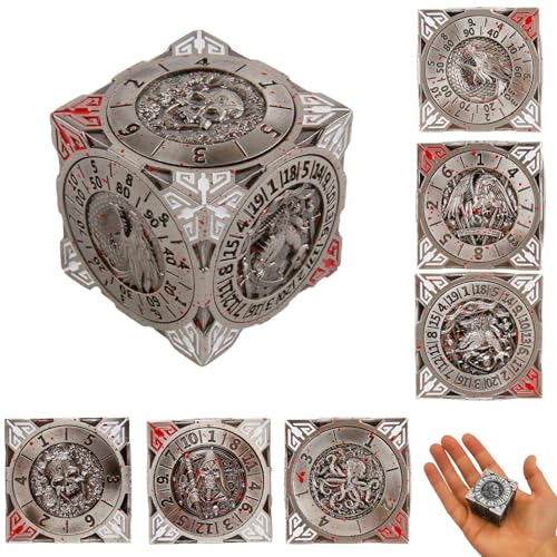 ORUZA DND Metall Spinner Würfel, 7-in-1 Roulette Kubischem Würfel-Set mit 3D-Relief für D&D RPG MTG Warhammer 40K Sci-Fi, Krieg Thema Rollenspiel Tabletop Spiele ORUZA DND Metall Spinner Würfel, 7-in-1 Roulette Kubischem Würfel-Set mit 3D-Relief für D&D RPG MTG Warhammer 40K Sci-Fi, Krieg Thema Rollenspiel Tabletop Spiele von ORUZA