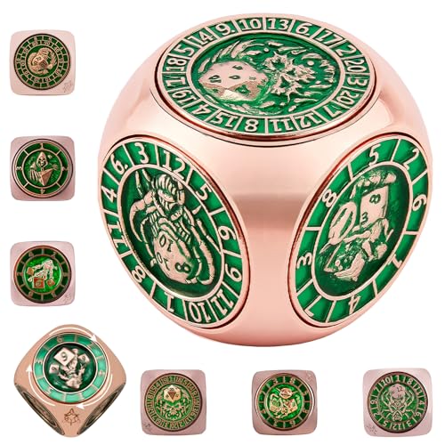 ORUZA DND Metall Spinner Würfel, 7-in-1 Roulette Würfel-Set mit 3D-Relief für D&D RPG MTG Warhammer 40K Sci-Fi, Krieg Thema Rollenspiel Tabletop Spiele ORUZA DND Metall Spinner Würfel, 7-in-1 Roulette Würfel-Set mit 3D-Relief für D&D RPG MTG Warhammer 40K Sci-Fi, Krieg Thema Rollenspiel Tabletop Spiele von ORUZA