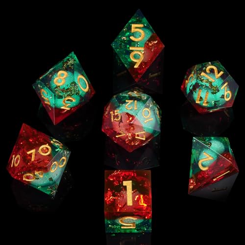 ORUZA 7 Stück Polyedrische DND Würfel Set Liquid D&D Core Würfel D4 D6 D8 D10 D12 D20 D% Treibsand Spielwürfel für Dungeons and Dragons RPG MTG Pathfinder Rollenspiele ORUZA 7 Stück Polyedrische DND Würfel Set Liquid D&D Core Würfel D4 D6 D8 D10 D12 D20 D% Treibsand Spielwürfel für Dungeons and Dragons RPG MTG Pathfinder Rollenspiele von ORUZA