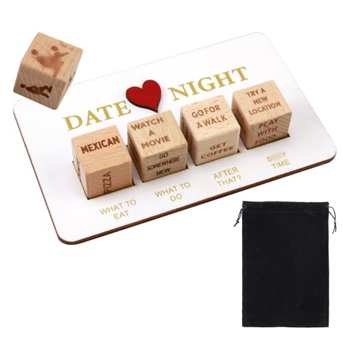 ORUZA Date Night Würfel für Paare, Romantisches Paar-Würfel-Set, Hölzerne Tragbare Date Night Würfel für Paare Valentinstag Geburtstag Jahrestag Weihnachten von ORUZA