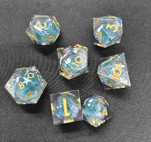 ORUZA 7 Stück Polyedrische DND Würfel Set Liquid D&D Core Würfel D4 D6 D8 D10 D12 D20 D% Treibsand Spielwürfel für Dungeons and Dragons RPG MTG Pathfinder Rollenspiele ORUZA 7 Stück Polyedrische DND Würfel Set Liquid D&D Core Würfel D4 D6 D8 D10 D12 D20 D% Treibsand Spielwürfel für Dungeons and Dragons RPG MTG Pathfinder Rollenspiele von ORUZA