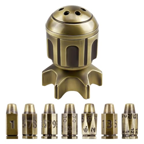 ORUZA Metall D&D Polyedrische Bullet Würfel, 7er-DND-Würfelset mit Drehbarem Revolver Zylinderbehälter, Schwarz Bullet Würfel für Cyberpunk-Würfel für Warhammer 40K D&D Sci-Fi, Krieg Tischspiele ORUZA Metall D&D Polyedrische Bullet Würfel, 7er-DND-Würfelset mit Drehbarem Revolver Zylinderbehälter, Schwarz Bullet Würfel für Cyberpunk-Würfel für Warhammer 40K D&D Sci-Fi, Krieg Tischspiele von ORUZA