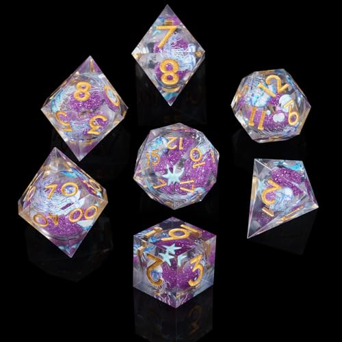 ORUZA 7 Stück Polyedrische DND Würfel Set Liquid D&D Core Würfel D4 D6 D8 D10 D12 D20 D% Treibsand Spielwürfel für Dungeons and Dragons RPG MTG Pathfinder Rollenspiele ORUZA 7 Stück Polyedrische DND Würfel Set Liquid D&D Core Würfel D4 D6 D8 D10 D12 D20 D% Treibsand Spielwürfel für Dungeons and Dragons RPG MTG Pathfinder Rollenspiele von ORUZA